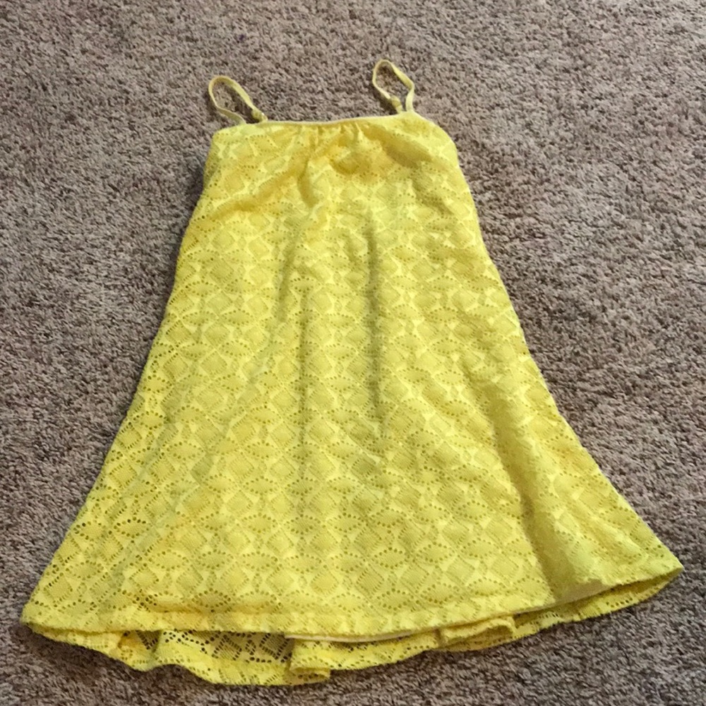 yellow laced dress